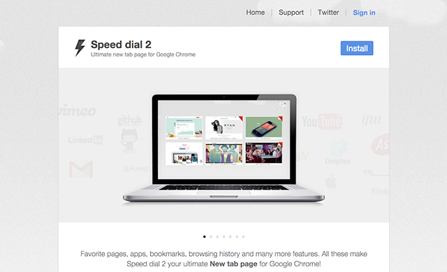 Speeddial 2 Google Chrome New tab extension