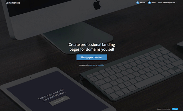 Domainland.io - Professional landing pages for domains to sell